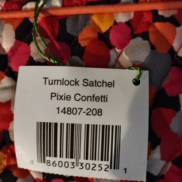 NWT Authentic Vera Bradley Pixie Confetti Turnlock Satchel - Picture 5 of 5